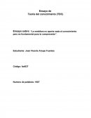 Ensayo sobre: “Le metáfora no aporta nada al conocimiento pero es fundamental para la comprensión”.
