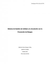 GIdentificar la importancia de la implementación de un sistema de calidad para la salud y seguridad.. Página 1