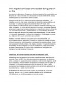 Crisis migratoria en Europa como resultado de la guerra civil en Siria.