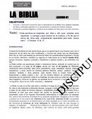 Conocer y reconocer el enorme valor e importancia de Ia Biblia como palabra inspirada de Dios y autoridad suprema en lo concerniente a nuestra fe practica cristiana.