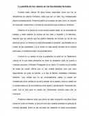 La pérdida de los valores en las Sociedades Actuales