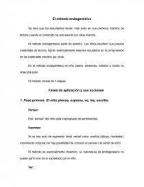 El método endogenésico.. Página 1