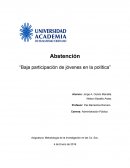 Baja participación de jóvenes en la política.