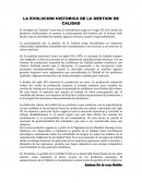 LA EVOLUCION HISTORICA DE LA GESTION DE CALIDAD.