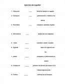 Ejercicio de español.