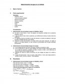 Informe de Química. Determinación de agua en un hidrato