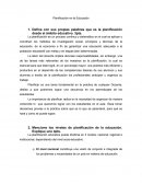 Planificación en la Educación.