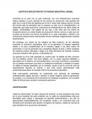 JUSTIFICACIÓN DE PROYECTO PARQUE INDUSTRIAL URABA