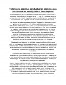 Tratamiento cognitivo conductual en pacientes con dolor lumbar en salud pública: Estudio piloto.