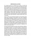 IMPORTANCIA DE LA LECTURA.
