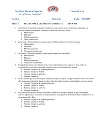 Test de Sistema Operativo I. Página 1