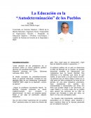 La educación en la autodeterminación de los pueblos