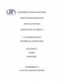 LABORATORIO DE QUÍMICA I Ley de las proporciones definidas