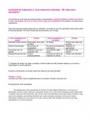 Actividad de evaluación 2. Una redacción ordenada: “Mi vida como estudiante”