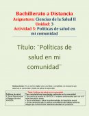 Politicas en mi comunidad