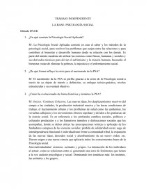 TRABAJO INDEPENDIENTE LA BASE: PSICOLOGÍA SOCIAL. Página 1