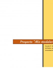 Nombre del Proyecto: “Mis modales en la Escuela”. Página 1