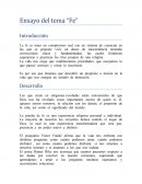 Ensayo del tema “Fe”