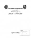 ESPAÑOL y PEMA ACTIVIDAD INTEGRADORA