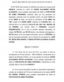 SENTENCIA DE PORTACION DE ARMA