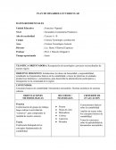 PLAN DE DESARROLLO CURRICULAR DATOS REFERENCIALES