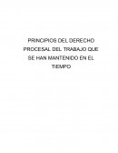 PRINCIPIOS DEL DERECHO PROCESAL DEL TRABAJO QUE SE HAN MANTENIDO EN EL TIEMPO