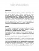 PROBLEMAS DEL PROCESAMIENTO DIDACTICO