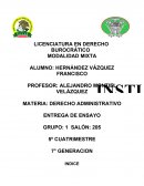 DERECHO ADMINISTRATIVO 1En este ensayo se podrá analizar punto como la definición y relación de Derecho Administrativo con una Institución Gubernamental.