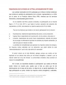 Importancia de la minería en el País, principalmente El Cobre