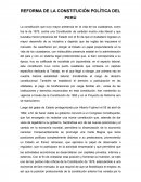 REFORMA DE LA CONSTITUCIÓN POLÍTICA DEL PERÚ.