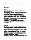 Análisis del libro “Violencia social- Violencia escolar”