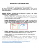 ENSAYO SOBRE LA CLASIFICACIÓN DE LOS NÚMEROS.