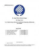 Restricciones, Recursos, Contribución Esperada y Referencias por Analizar