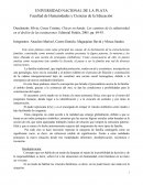 UNIVERSIDAD NACIONAL DE LA PLATA Facultad de Humanidades y Ciencias de la Educación