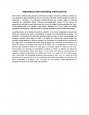 Importancia del Marketing Internacional.