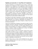 Opinión personal sobre el tema Plan de Tratamiento