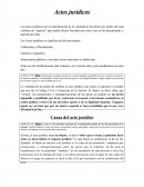 Actos jurídicos. Causa del acto jurídico