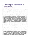 Tecnologías Disruptivas e Innovación