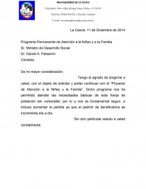 Programa Permanente de Atención a la Niñez y a la Familia. Página 1