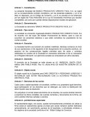 ESTATUTO ORGÀNICO BANCO PRODUCTIVO CREDITO FACIL S.A.