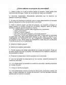 ¿Cómo elaborar un proyecto de comunidad?