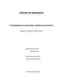 Informe de laboratorio “Propiedades de los elementos: Clasificación periódica”