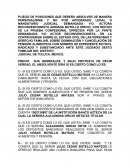 Pliego de posiciones en materia familiar.