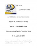 Administración de recursos humanos Reporte de hacienda el Corralejo