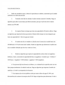 TALLER SECUENCIA. Página 1