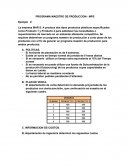 PROGRAMA MAESTRO DE PRODUCCION - MPS