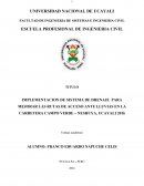 IMPLEMENTACION DE SISTEMA DE DRENAJE PARA MEJORAR LAS RUTAS DE ACCESO ANTE LLUVIAS EN LA CARRETERA CAMPO VERDE