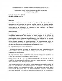 IDENTIFICACION DE GRUPOS FUNCIONALES ORGANICOS GRUPO 7. Página 1
