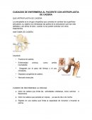 Cuidados de enfermería en el paciente con artroplastia e cadera.