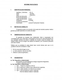 Modelo Informe Diagnostico. Página 1
